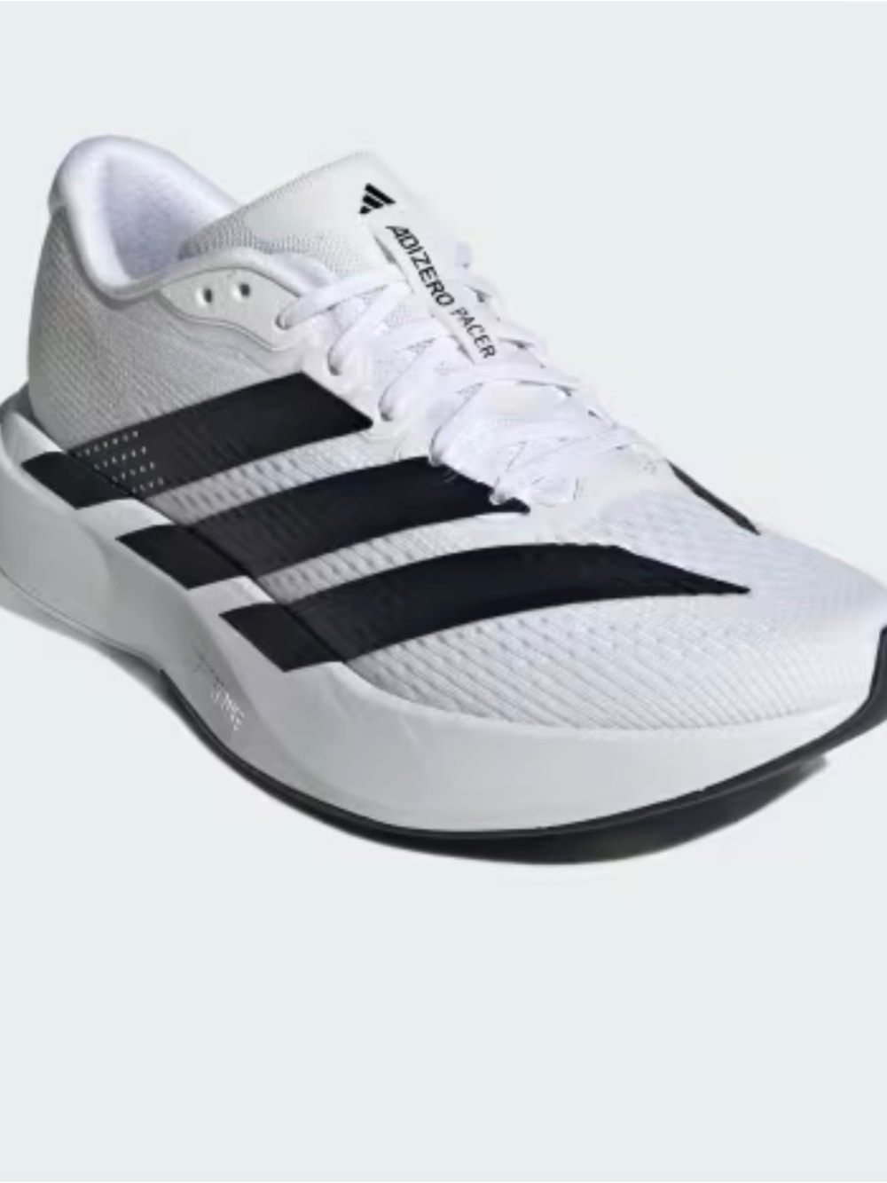 adidas White and Black Adizero Racer Men's Running Shoe